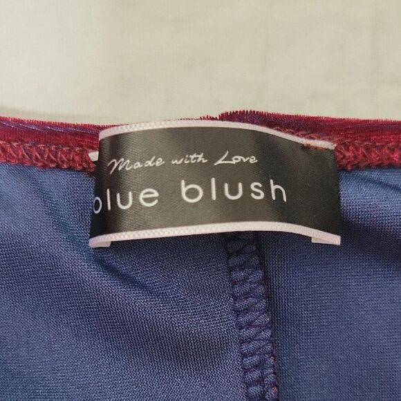 Blue Blush Wine Velvet Dress - Picture 2 of 7